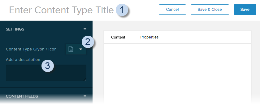 Content Type settings