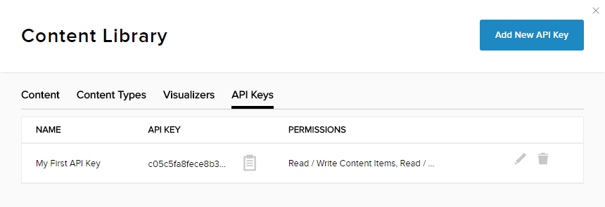 API key list