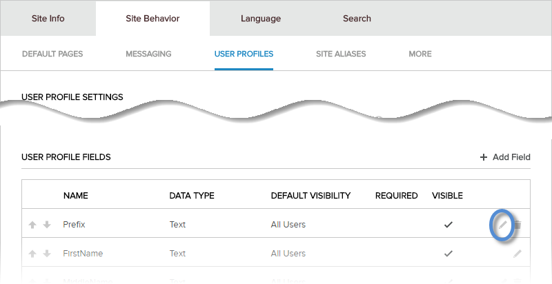 Site Settings > Site Behavior > User Profiles > User Profile Fields > Edit